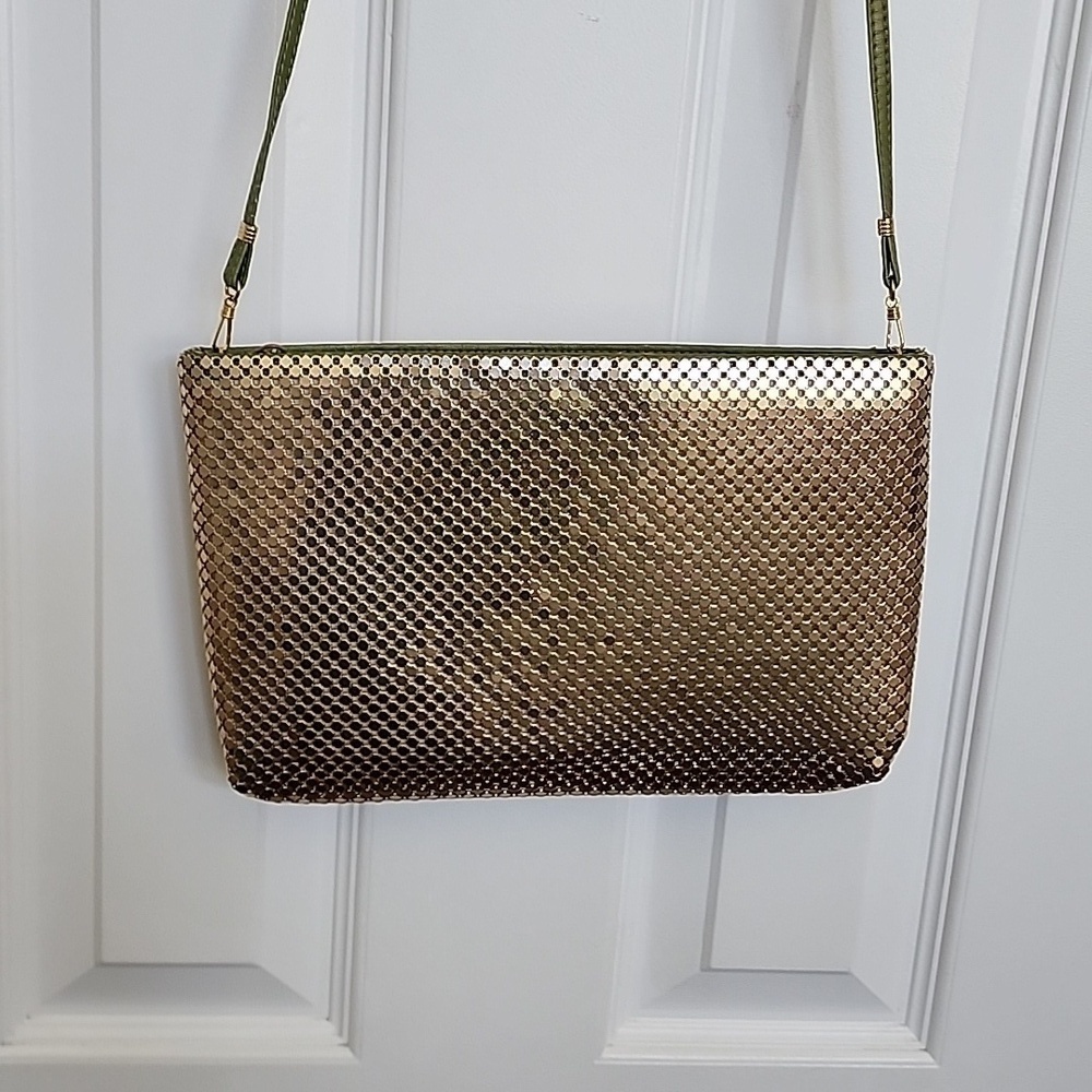 Vintage Whiting and Davis Gold Linked Metal Mesh Purse Shoulder Bag Cross Body‍